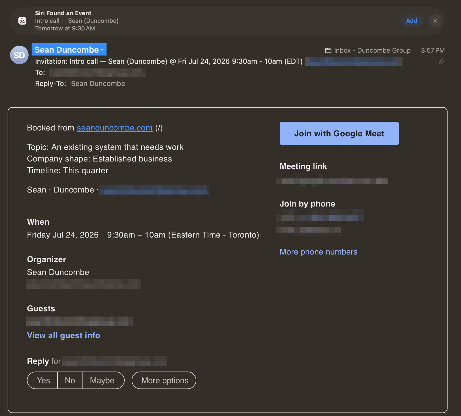 Customer invitation & confirmation
